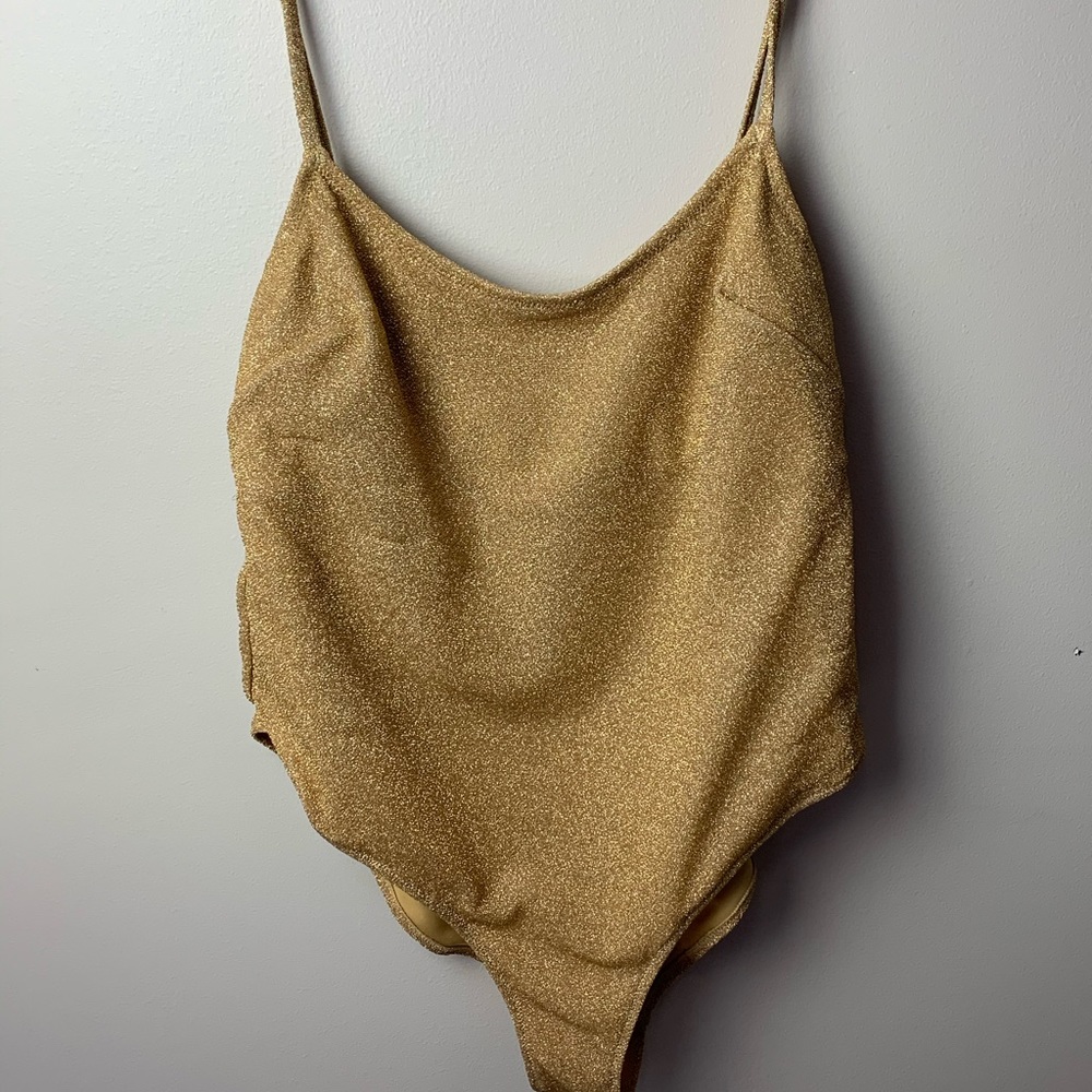 Gold sparkle one piece h&m swim suit